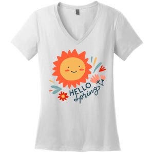 Hello Spring Sunset Floral Women's V-Neck T-Shirt