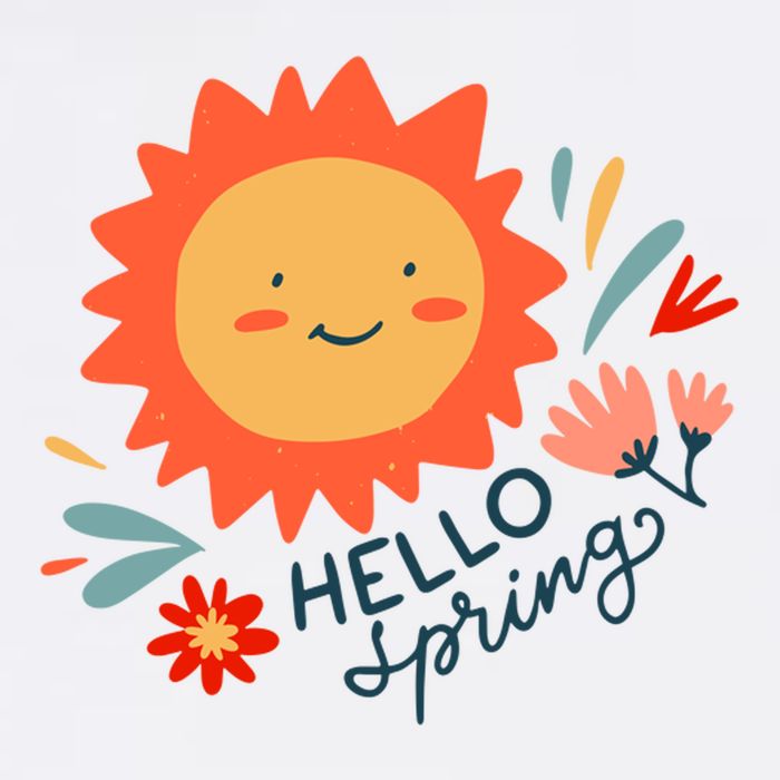 Hello Spring Sunset Floral Women's V-Neck T-Shirt