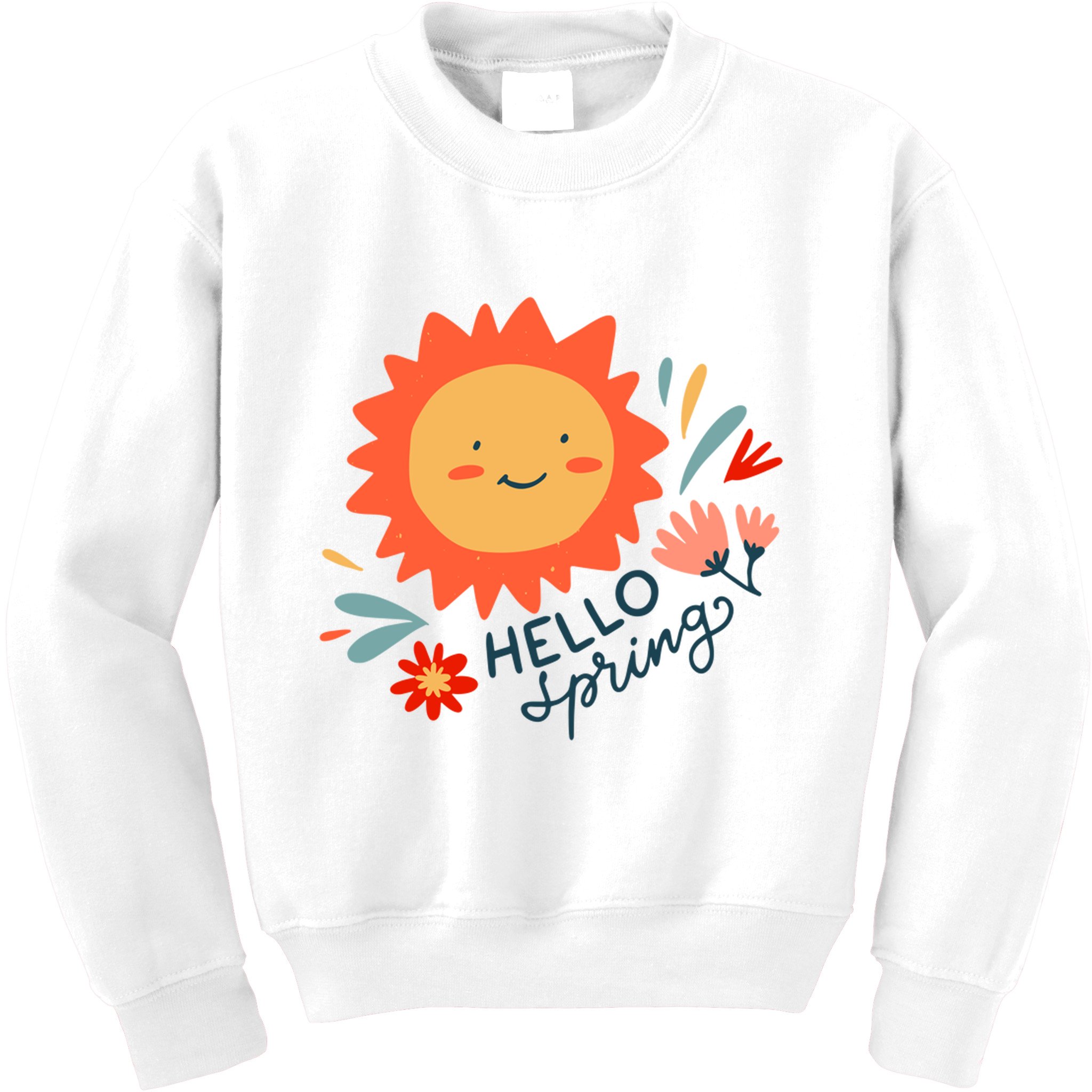 Hello Spring Sunset Floral Kids Sweatshirt