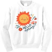 Hello Spring Sunset Floral Kids Sweatshirt