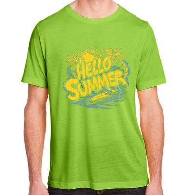 Hello Summer Sunshine Palm Tree Hello Summer Cool Gift Adult ChromaSoft Performance T-Shirt