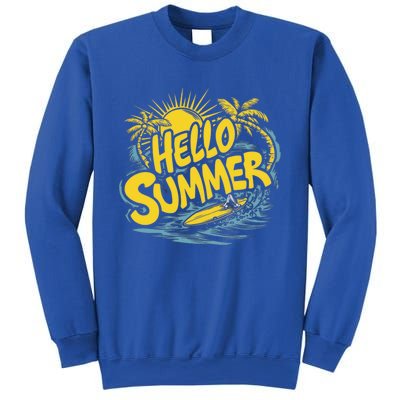 Hello Summer Sunshine Palm Tree Hello Summer Cool Gift Sweatshirt