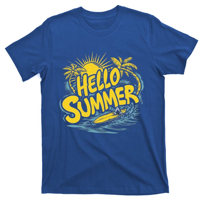 Hello Summer Sunshine Palm Tree Hello Summer Cool Gift T-Shirt