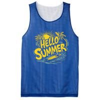 Hello Summer Sunshine Palm Tree Hello Summer Cool Gift Mesh Reversible Basketball Jersey Tank