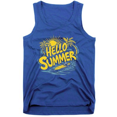 Hello Summer Sunshine Palm Tree Hello Summer Cool Gift Tank Top