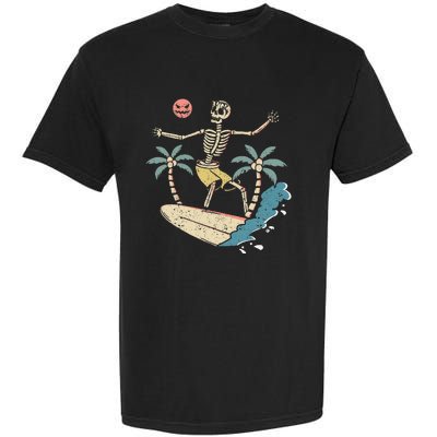 Hawaii Surfer Skeleton Halloween Beach Scary Spooky Surfers Garment-Dyed Heavyweight T-Shirt