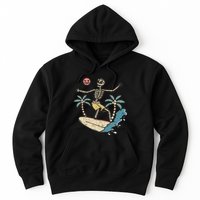 Hawaii Surfer Skeleton Halloween Beach Scary Spooky Surfers Hoodie