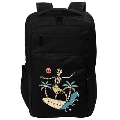 Hawaii Surfer Skeleton Halloween Beach Scary Spooky Surfers Impact Tech Backpack