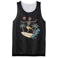 Hawaii Surfer Skeleton Halloween Beach Scary Spooky Surfers Mesh Reversible Basketball Jersey Tank