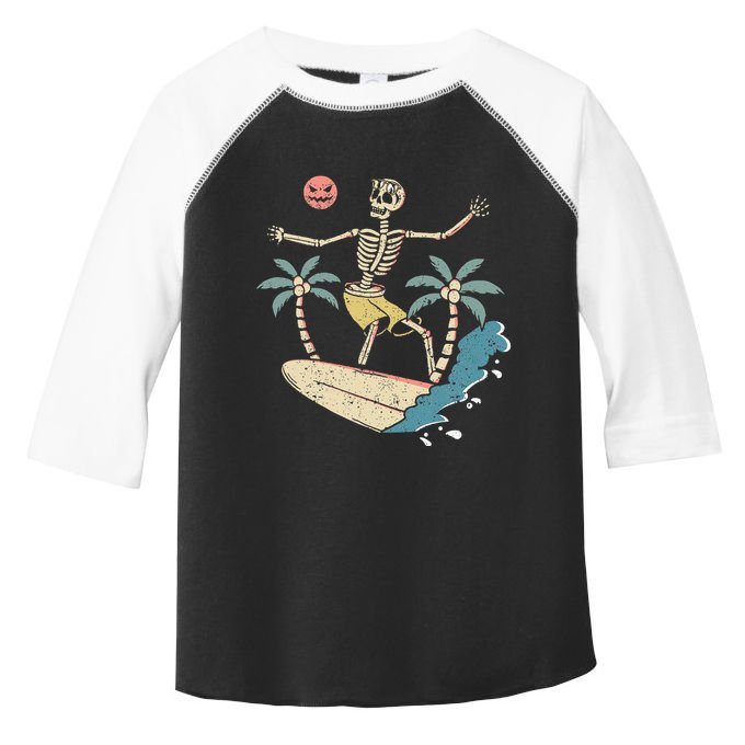 Hawaii Surfer Skeleton Halloween Beach Scary Spooky Surfers Toddler Fine Jersey T-Shirt
