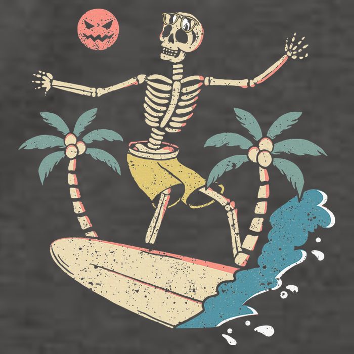Hawaii Surfer Skeleton Halloween Beach Scary Spooky Surfers Vector Backpack