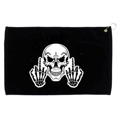 Halloween Skull Scared? Bruhhh Spooky Grommeted Golf Towel