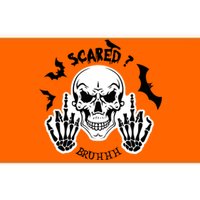 Halloween Skull Scared? Bruhhh Spooky Bumper Sticker