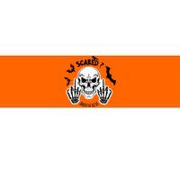 Halloween Skull Scared? Bruhhh Spooky Bumper Sticker