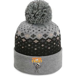 Halloween Spooky Skeleton Design Trick Or Treat The Baniff Cuffed Pom Beanie