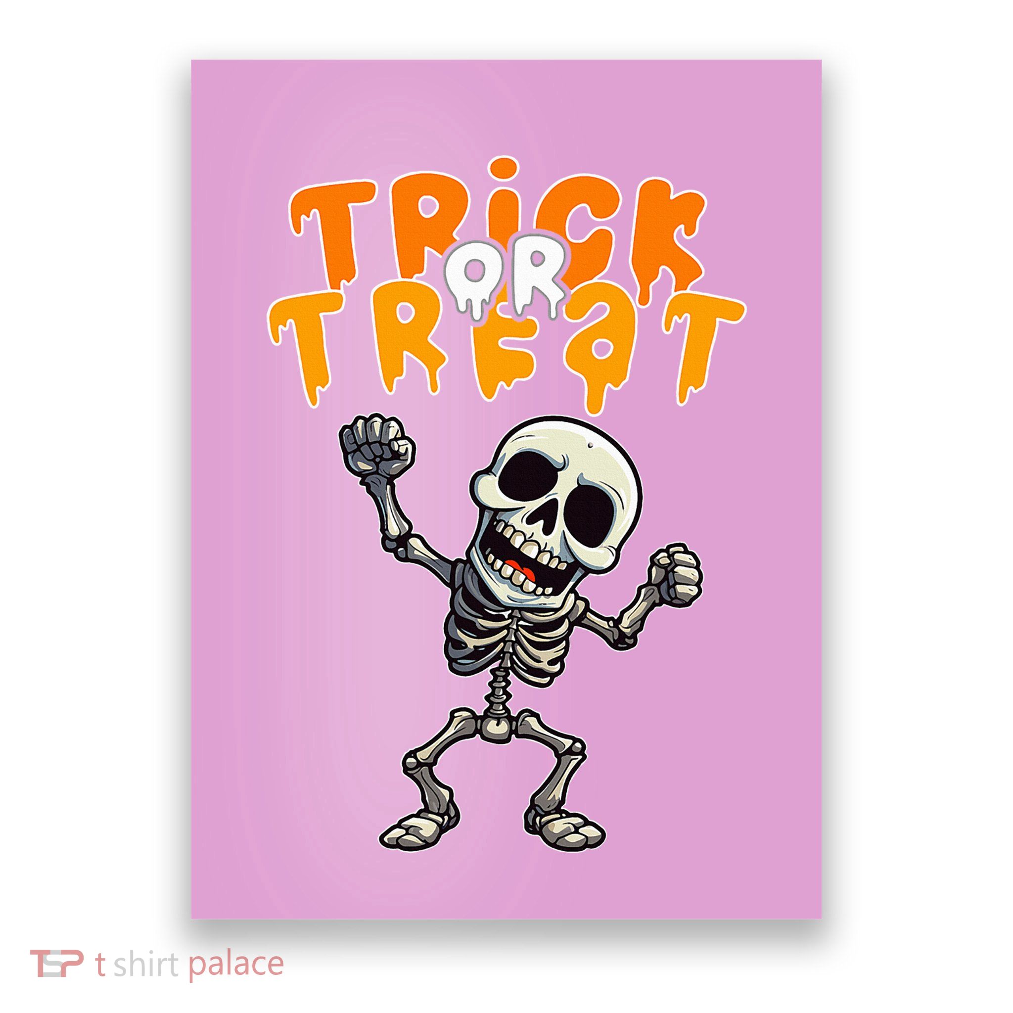 Halloween Spooky Skeleton Design Trick Or Treat Poster