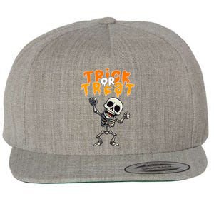 Halloween Spooky Skeleton Design Trick Or Treat Wool Snapback Cap