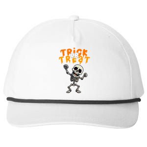 Halloween Spooky Skeleton Design Trick Or Treat Snapback Five-Panel Rope Hat