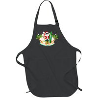 Hawaiian Surfing Santa Claus or Surf Beach Christmas in July Full-Length Apron With Pockets