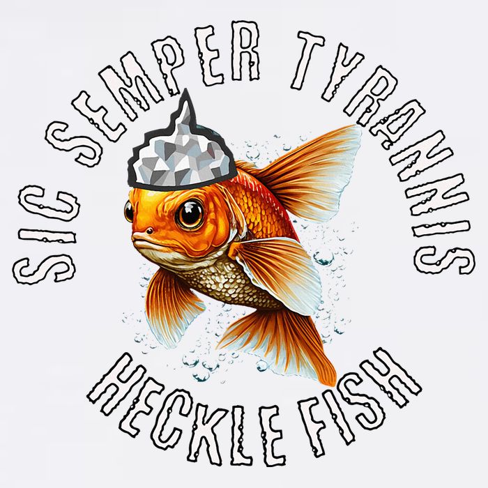 Hecklefish Says Sic Semper Tyrannis Wearing A Tinfoil Hat Full-Length Apron With Pockets