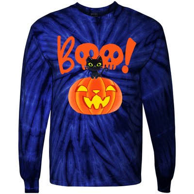 Halloween Spooky Season Tie-Dye Long Sleeve Shirt