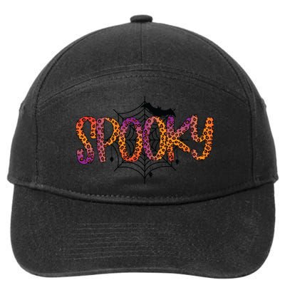 Halloween Spooky Spiderweb Leopard Halloween Day 7-Panel Snapback Hat