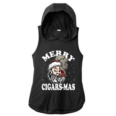 Hipster Santa Smoking Cigars Dad Xmas Gift Sweater Pajama Funny Gift Ladies PosiCharge Tri-Blend Wicking Draft Hoodie Tank