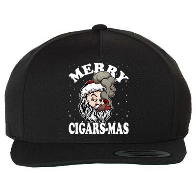 Hipster Santa Smoking Cigars Dad Xmas Gift Sweater Pajama Funny Gift Wool Snapback Cap