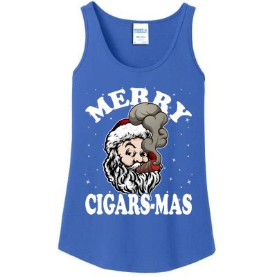 Hipster Santa Smoking Cigars Dad Xmas Gift Sweater Pajama Funny Gift Ladies Essential Tank