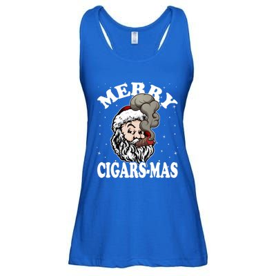 Hipster Santa Smoking Cigars Dad Xmas Gift Sweater Pajama Funny Gift Ladies Essential Flowy Tank