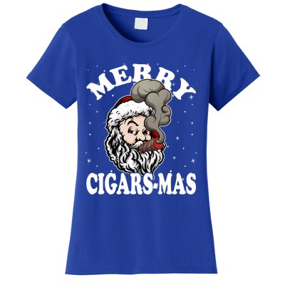 Hipster Santa Smoking Cigars Dad Xmas Gift Sweater Pajama Funny Gift Women's T-Shirt