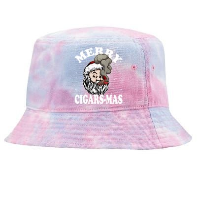 Hipster Santa Smoking Cigars Dad Xmas Gift Sweater Pajama Funny Gift Tie-Dyed Bucket Hat