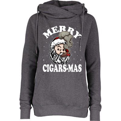 Hipster Santa Smoking Cigars Dad Xmas Gift Sweater Pajama Funny Gift Womens Funnel Neck Pullover Hood