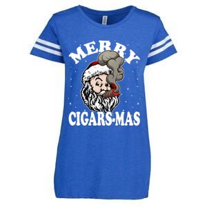 Hipster Santa Smoking Cigars Dad Xmas Gift Sweater Pajama Funny Gift Enza Ladies Jersey Football T-Shirt