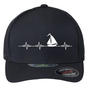 Heartbeat Sailing Sailboat Flexfit Unipanel Trucker Cap