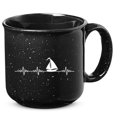 Heartbeat Sailing Sailboat 15oz Campfire Ceramic Mug