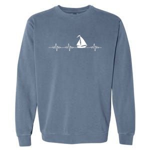 Heartbeat Sailing Sailboat Garment-Dyed Sweatshirt