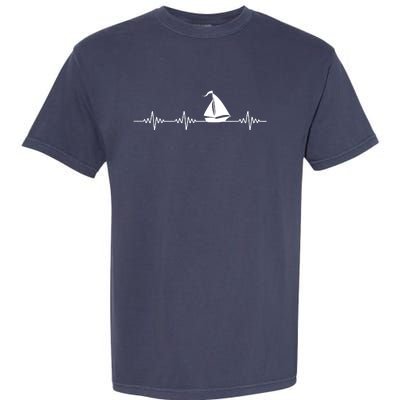 Heartbeat Sailing Sailboat Garment-Dyed Heavyweight T-Shirt