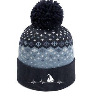 Heartbeat Sailing Sailboat The Baniff Cuffed Pom Beanie