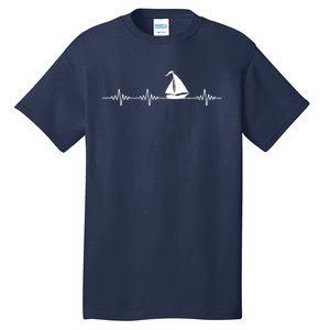 Heartbeat Sailing Sailboat Tall T-Shirt