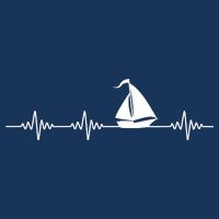 Heartbeat Sailing Sailboat Drawstring Bag