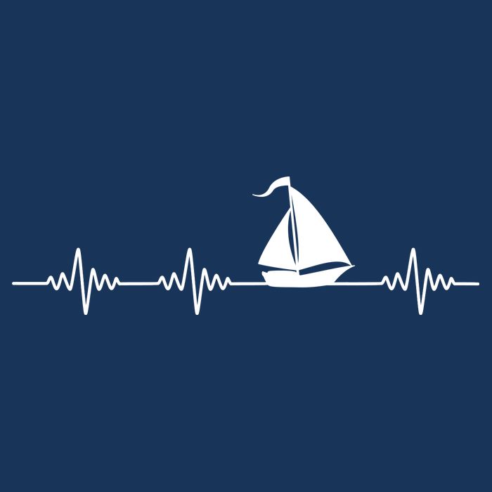 Heartbeat Sailing Sailboat Drawstring Bag