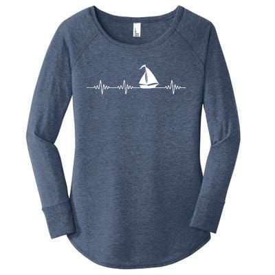 Heartbeat Sailing Sailboat Women's Perfect Tri Tunic Long Sleeve Shirt