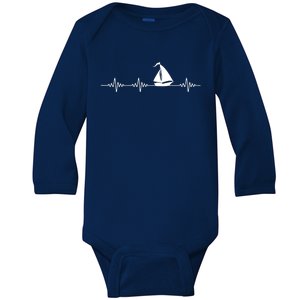 Heartbeat Sailing Sailboat Baby Long Sleeve Bodysuit