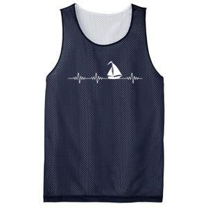 Heartbeat Sailing Sailboat Mesh Reversible Basketball Jersey Tank