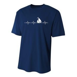 Heartbeat Sailing Sailboat Performance Sprint T-Shirt