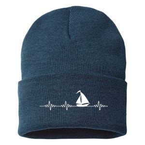 Heartbeat Sailing Sailboat Sustainable Knit Beanie