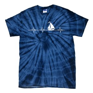 Heartbeat Sailing Sailboat Tie-Dye T-Shirt