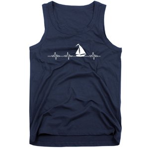 Heartbeat Sailing Sailboat Tank Top