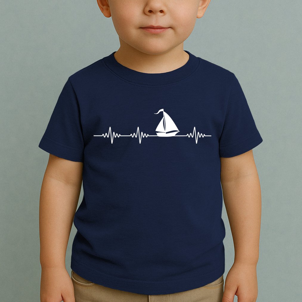 Heartbeat Sailing Sailboat Toddler T-Shirt